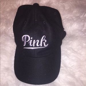Pink Black Wool Baseball Cap